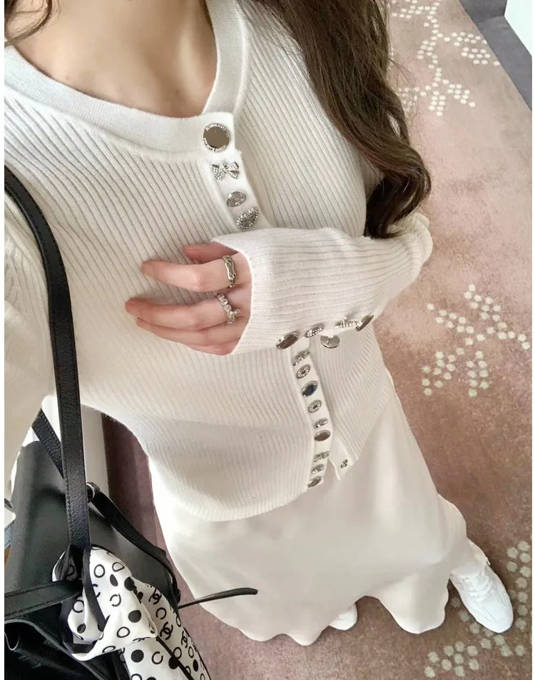 Korean-Style Elegant Knit Cardigan