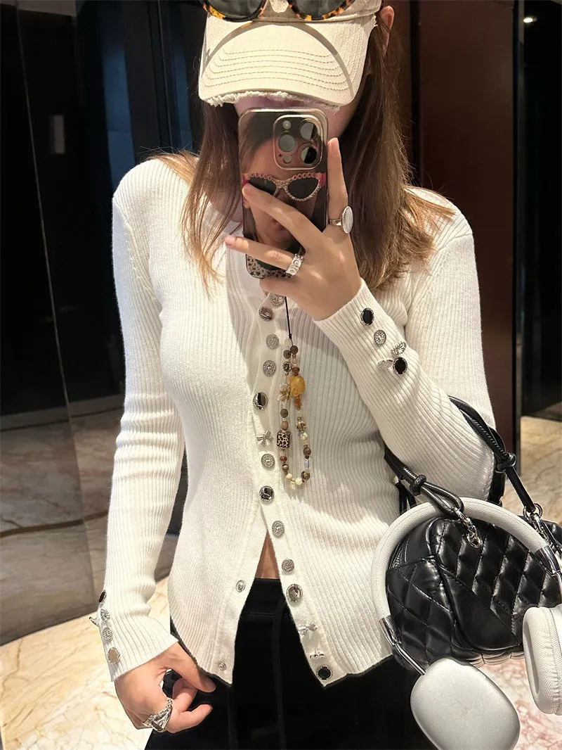 Korean-Style Elegant Knit Cardigan