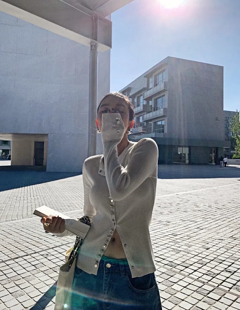 Korean-Style Elegant Knit Cardigan