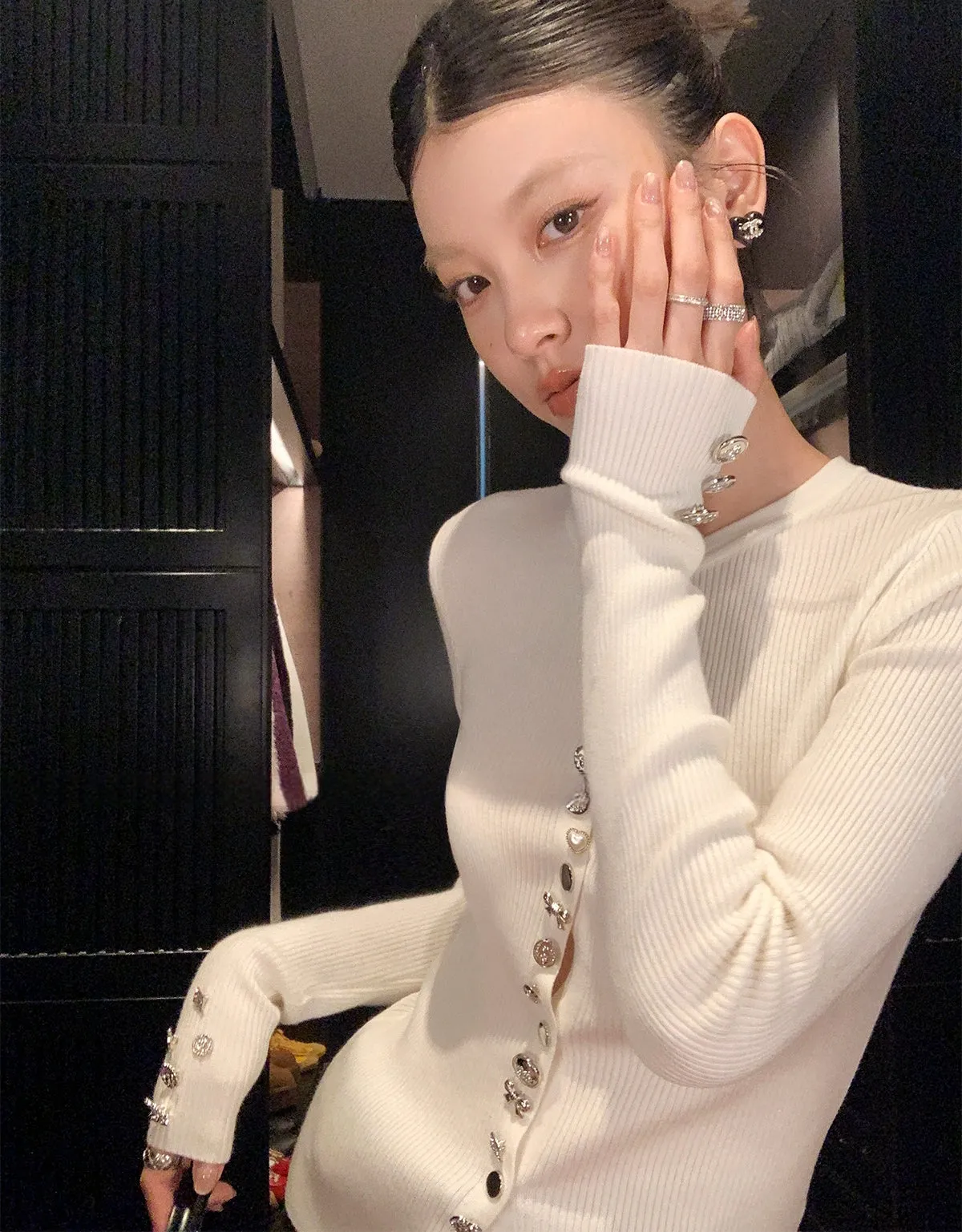 Korean-Style Elegant Knit Cardigan