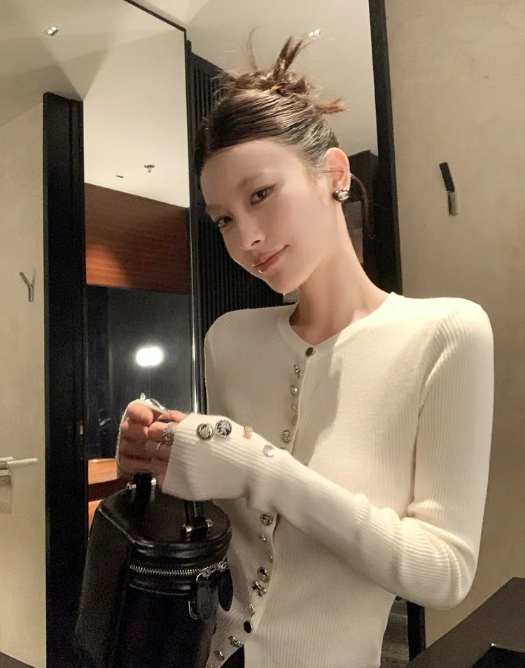 Korean-Style Elegant Knit Cardigan