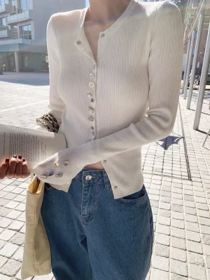 Korean-Style Elegant Knit Cardigan
