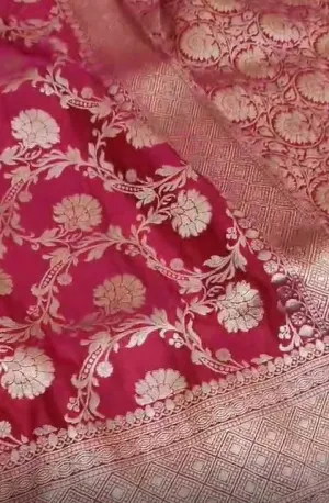 Latest and Exclusive Pure Banarasi Khaddi Katan Silk Tanchoi Brocade Handloom Saree