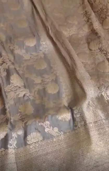 Latest and Exclusive Pure Banarasi Khaddi Katan Silk Tanchoi Brocade Handloom Saree