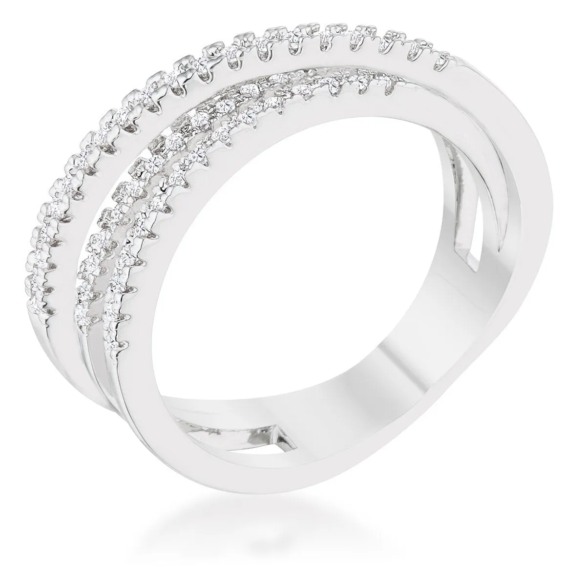 Laurie CZ Comtemporary Trio Band Ring | 0.2ct