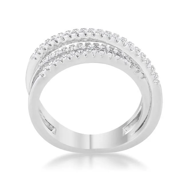 Laurie CZ Comtemporary Trio Band Ring | 0.2ct