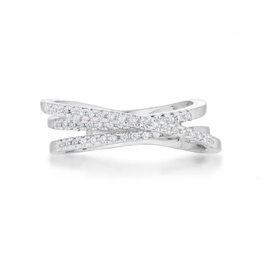 Laurie CZ Comtemporary Trio Band Ring | 0.2ct
