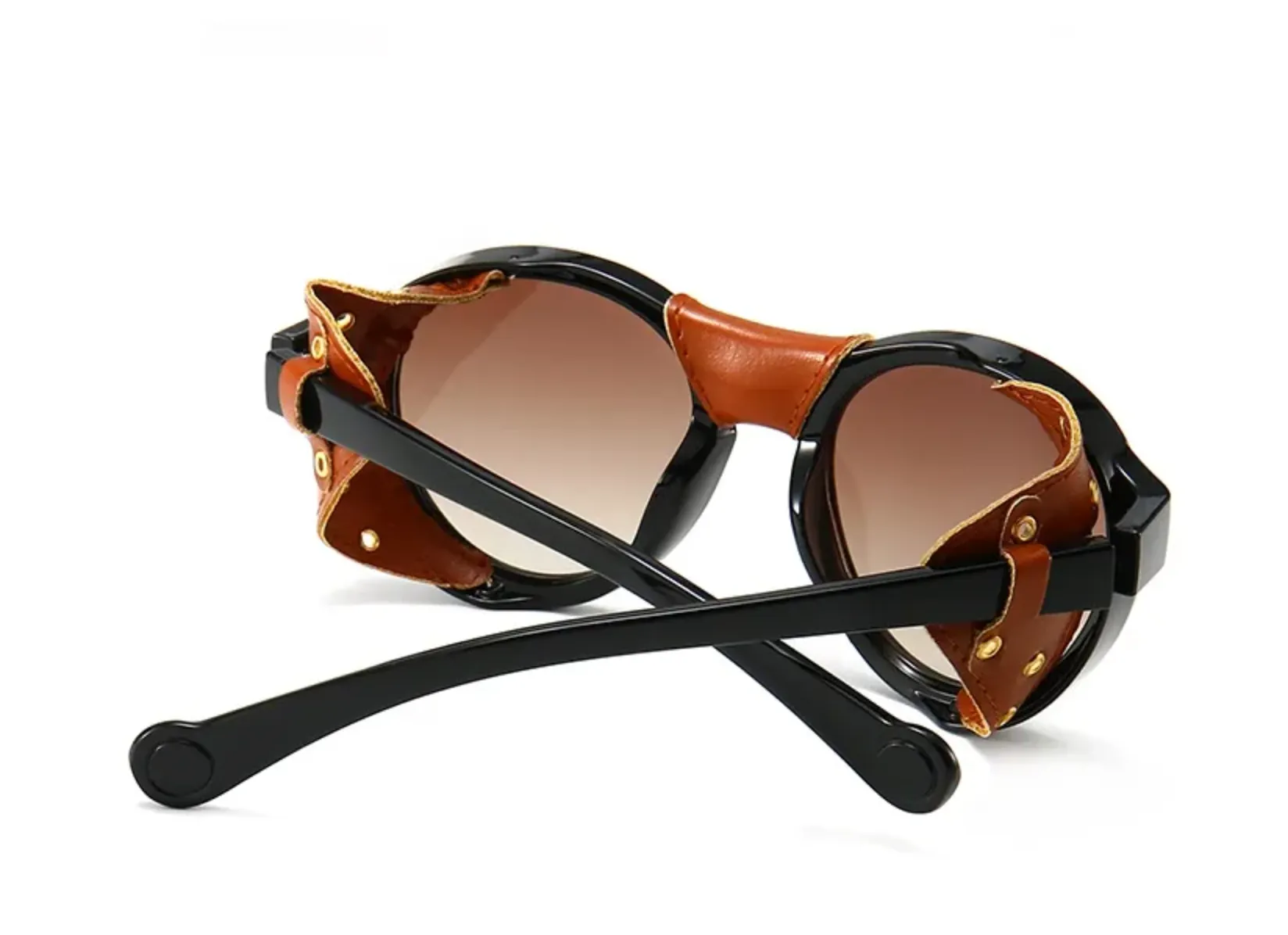 Lentes Fashion Vintage Steam Punk Gafas Sol Protectores Laterales de Piel Shield Mad Max