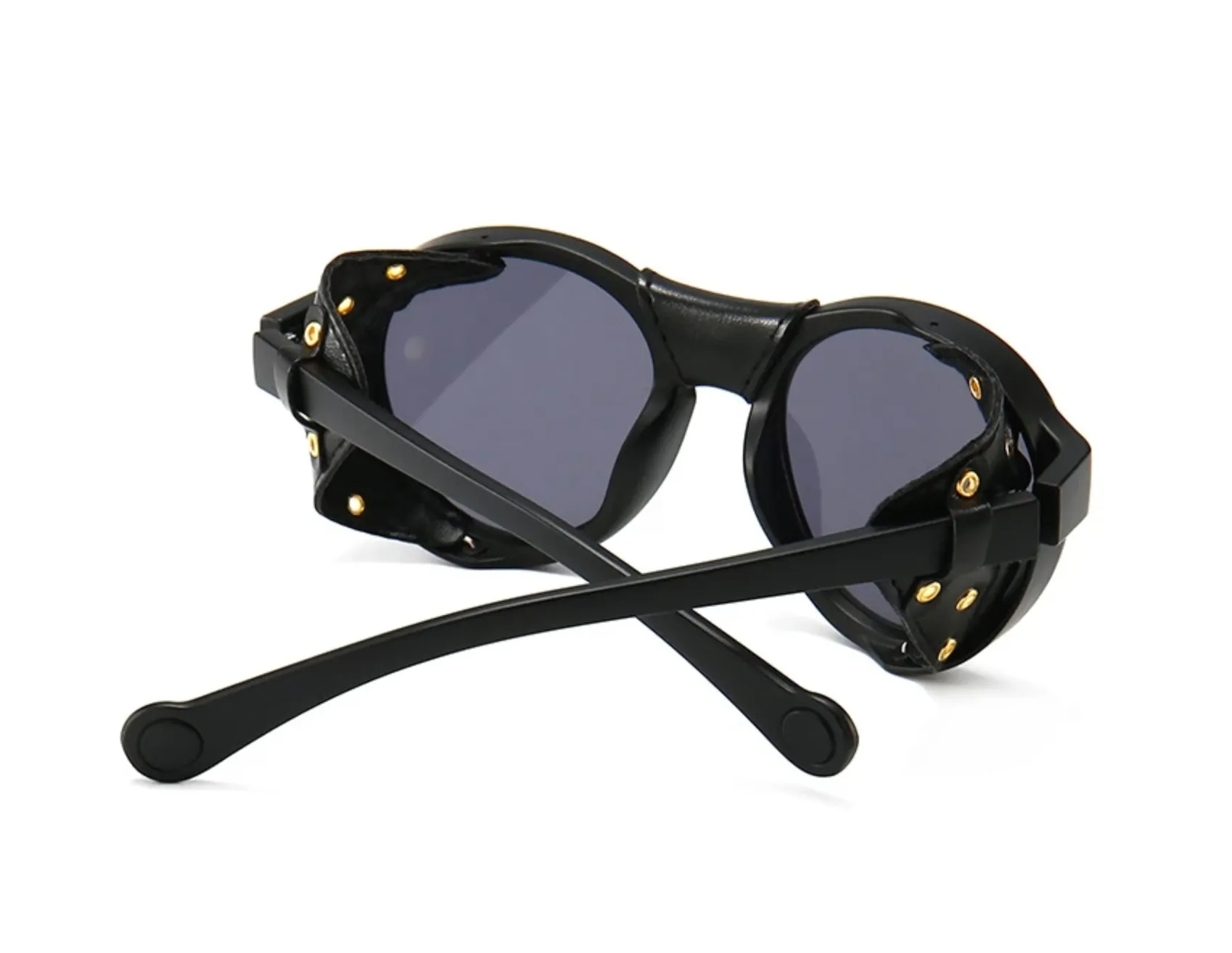 Lentes Fashion Vintage Steam Punk Gafas Sol Protectores Laterales de Piel Shield Mad Max