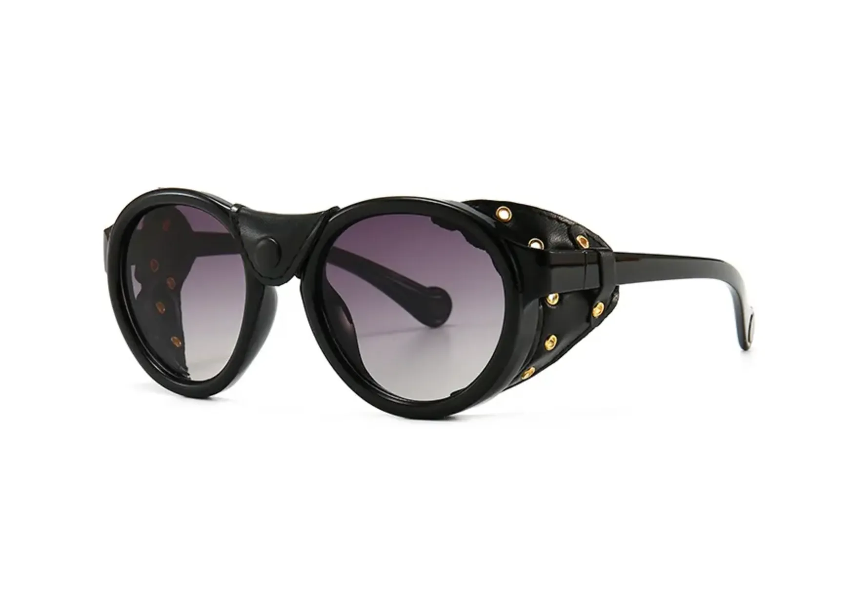 Lentes Fashion Vintage Steam Punk Gafas Sol Protectores Laterales de Piel Shield Mad Max