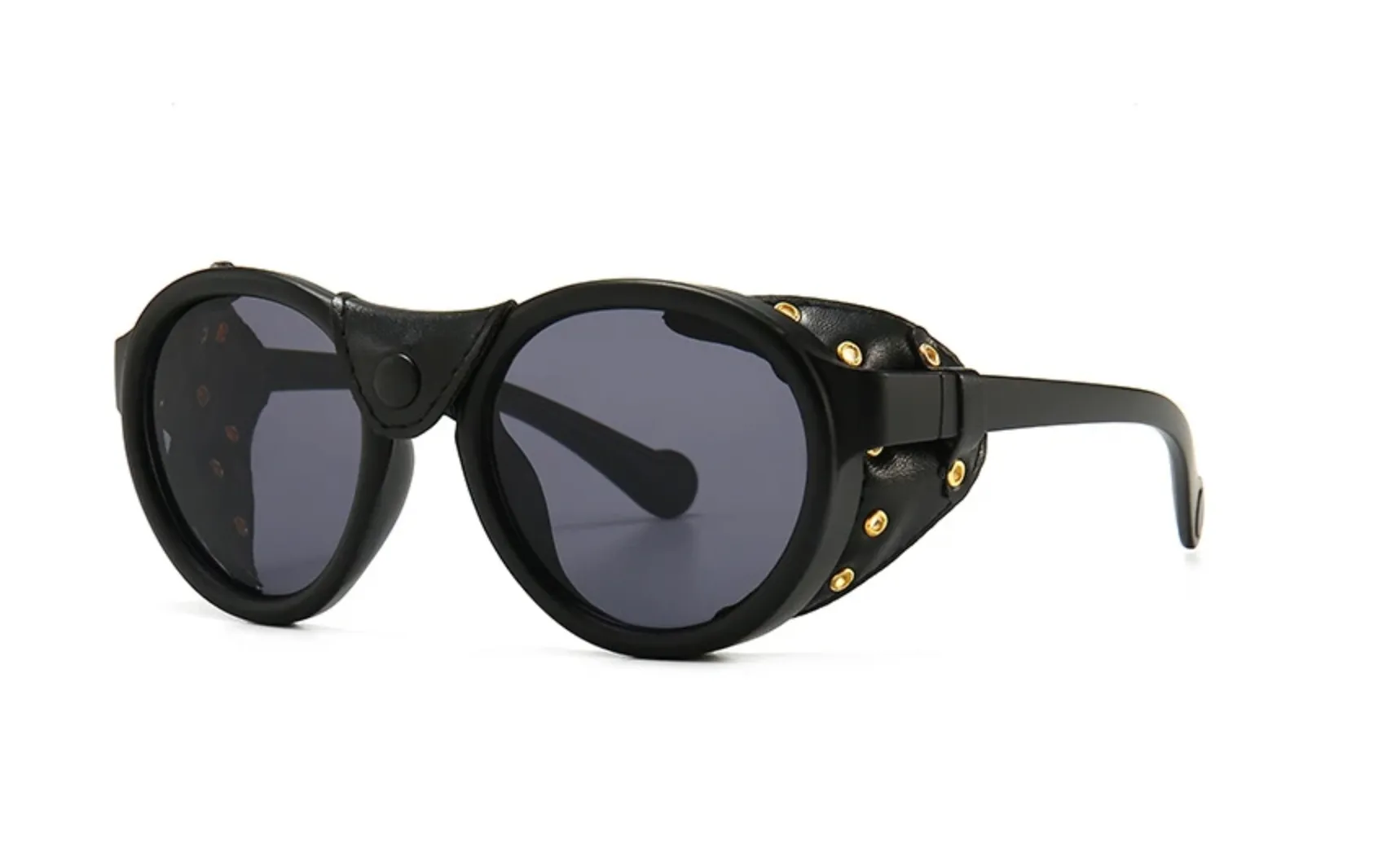 Lentes Fashion Vintage Steam Punk Gafas Sol Protectores Laterales de Piel Shield Mad Max
