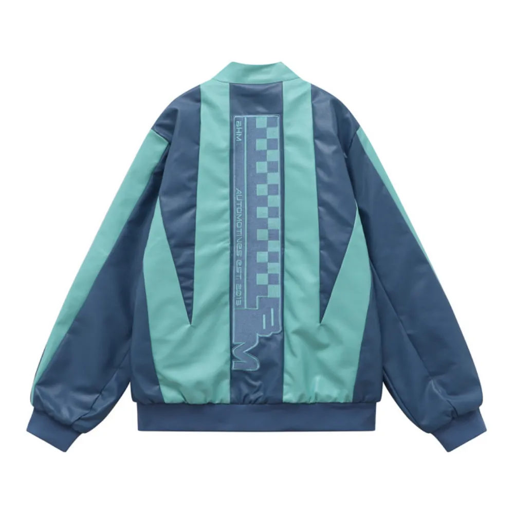 Letter Embroidered Motorcycle Jacket
