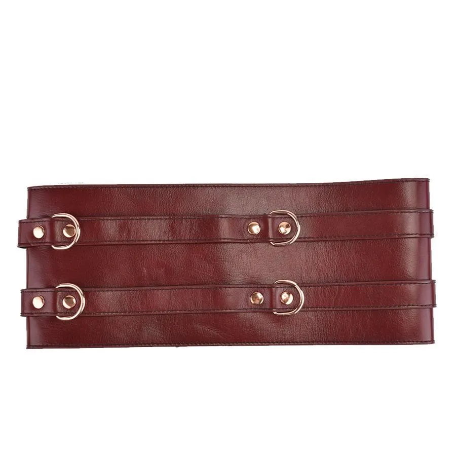 Liebe Seele - Wine Red Luxe En Exclusieve Lederen Taille Bondagecorset - Corsetriem - wijnrood