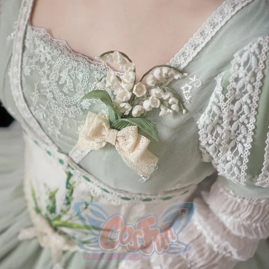 Lily of The Valley Handmade Brooch and Pearl Chain