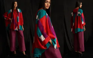 Limited Edition Rockefeller Holidays Handwoven Silk Japanese Itajime Shibori Antifit Swing Shirt