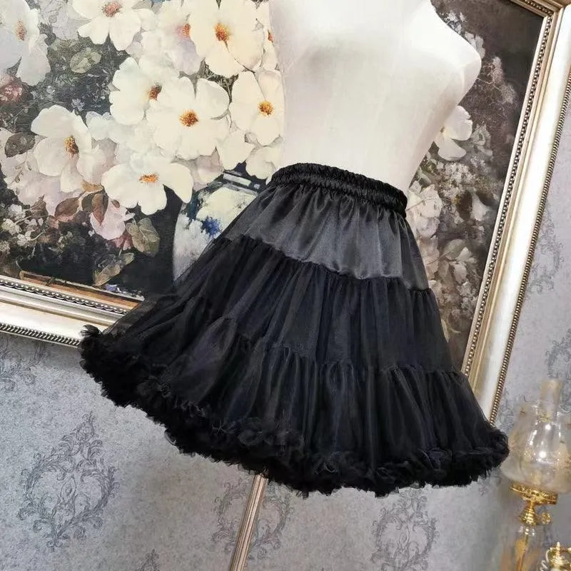 Lolita Black Dress Goth Aesthetic Puff Sleeve High Waist Vintage Bandage Dress
