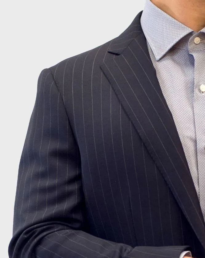 Loro Piana Navy Blue Pencil Stripe Suit