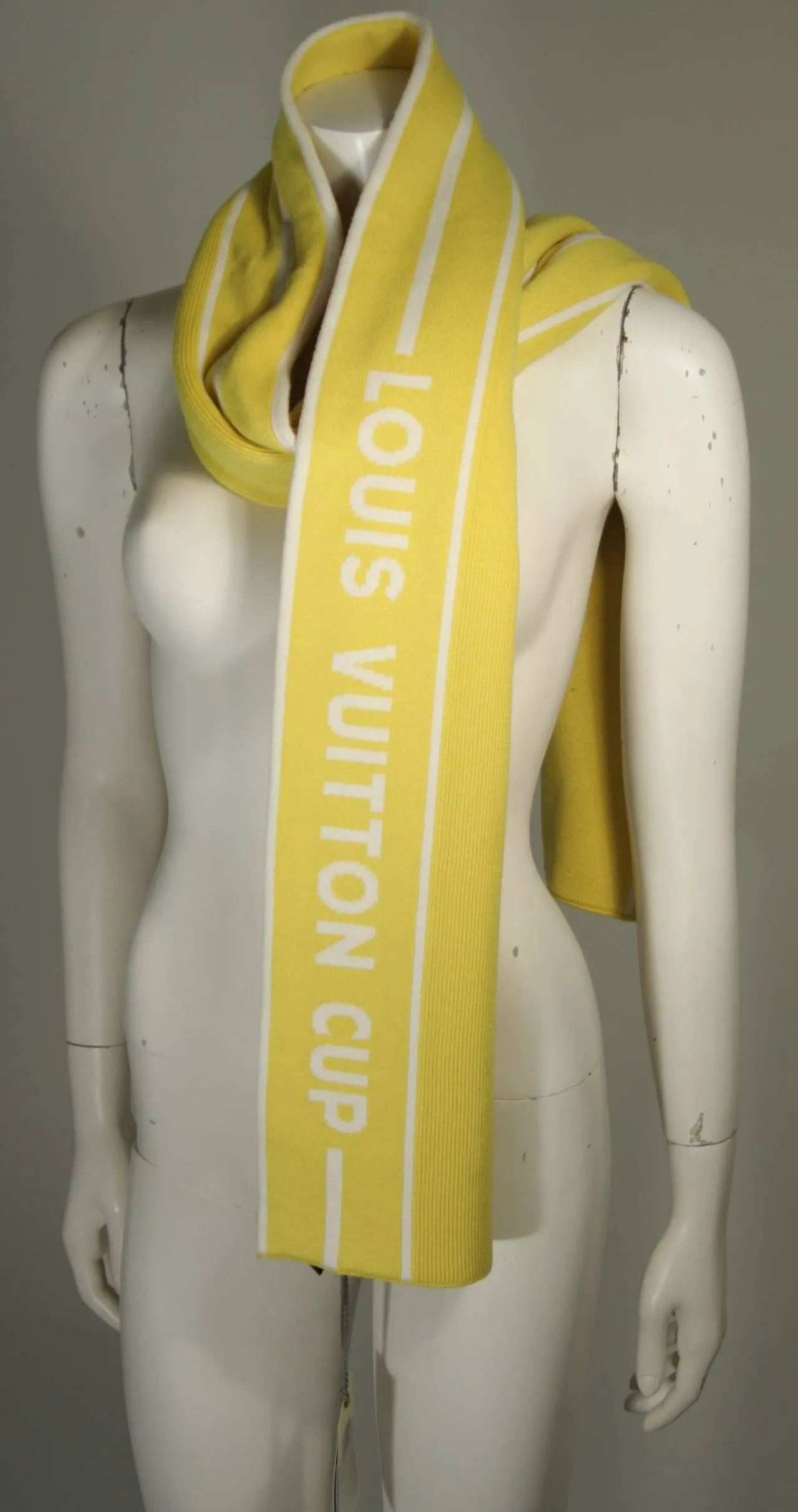 LOUIS VUITTON Cashmere Blend Scarf Yellow With Tags