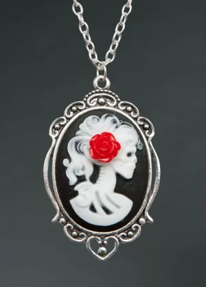Love You To Death Skull Cameo Necklace
