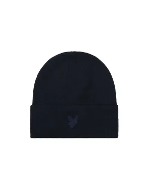 Lyle & Scott Tonal Caple Beanie In Dark Navy