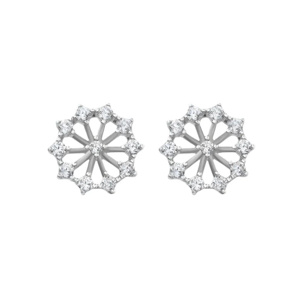 Magic Wheel Studs Lab-Created Moissanite Screw Sterling Earrings - M201239