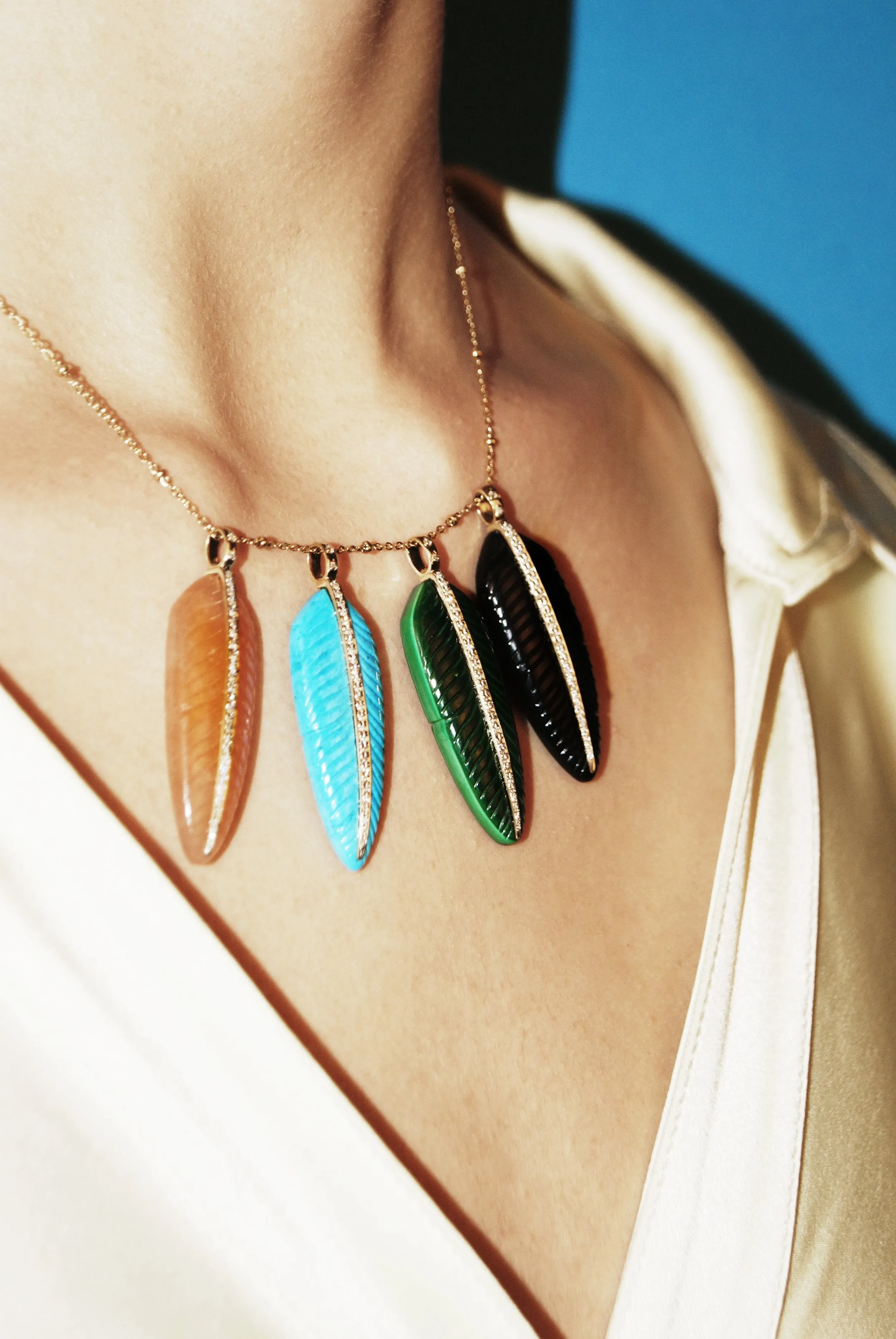 Malachite Feather pendant
