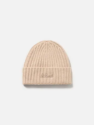 Man beige cashmere blend hat Wengen