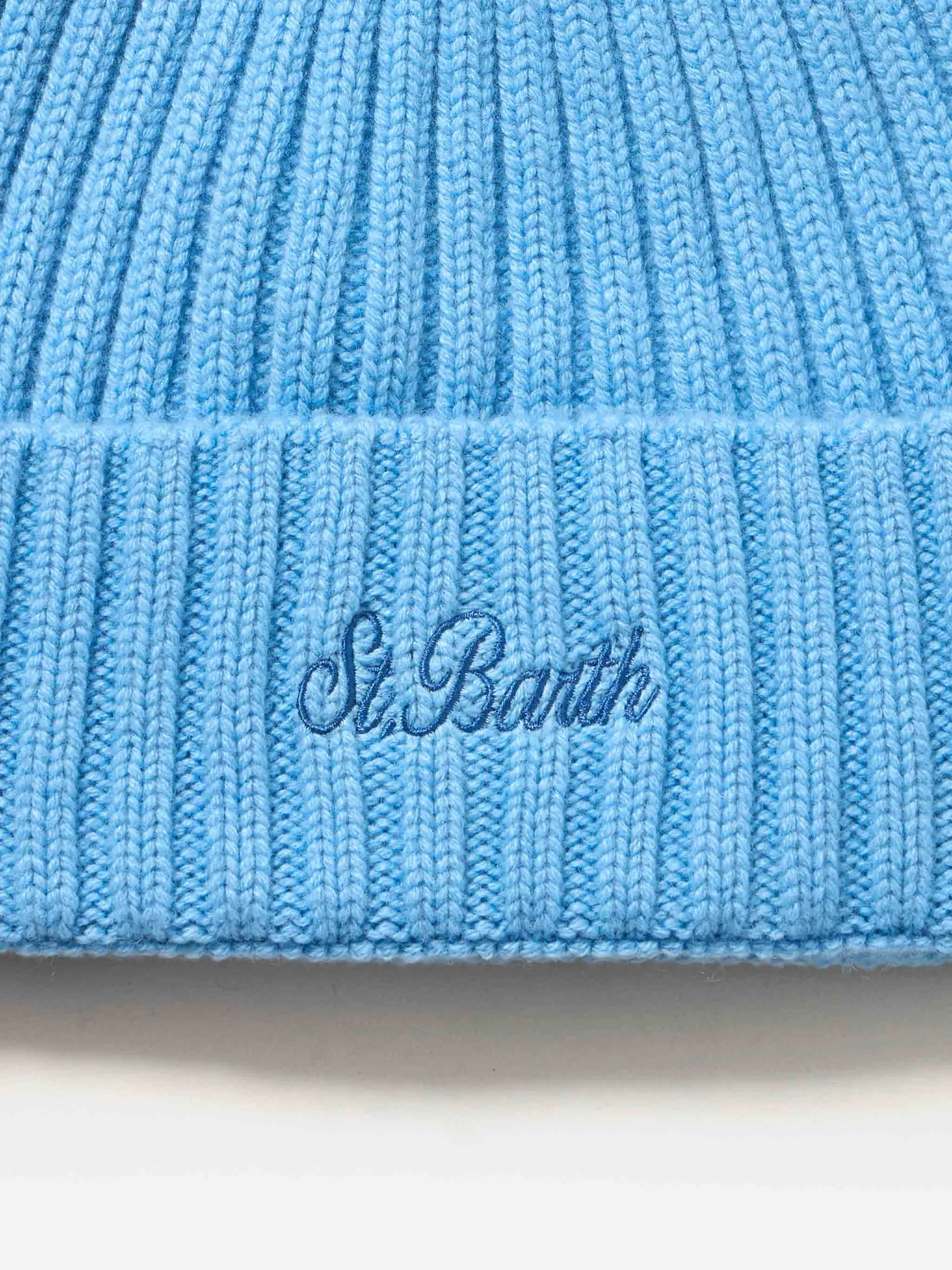 Man dusty blue cashmere blend hat Wengen
