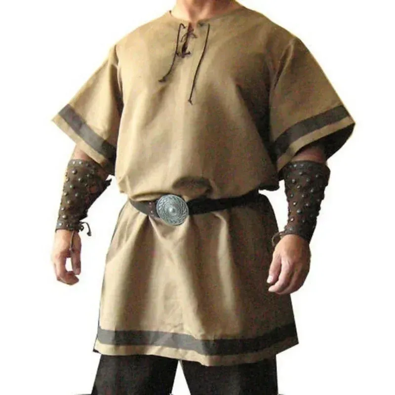 Medieval Vintage Renaissance Viking Warrior Knight Top - Steampunk-Inspired Costume