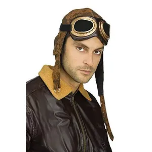 Men's Aviator Cap With Goggles, Brown,