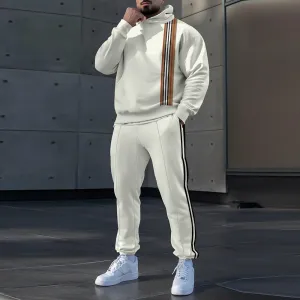 Men's Classic Striped Hoodie Sweatpants Set 2404001382
