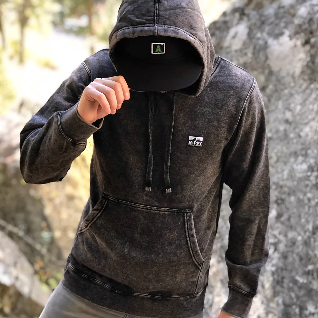 Mineral Wash Unisex Hoodie w / Logo Label