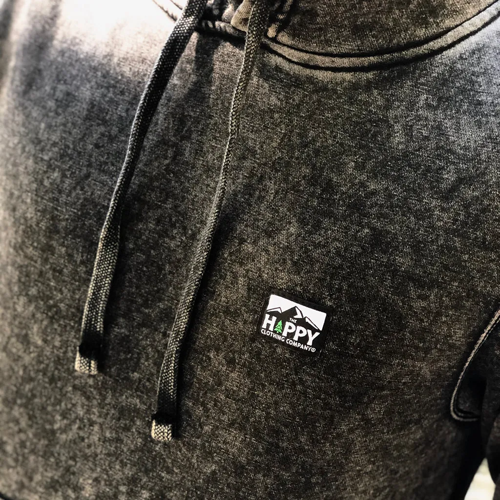Mineral Wash Unisex Hoodie w / Logo Label