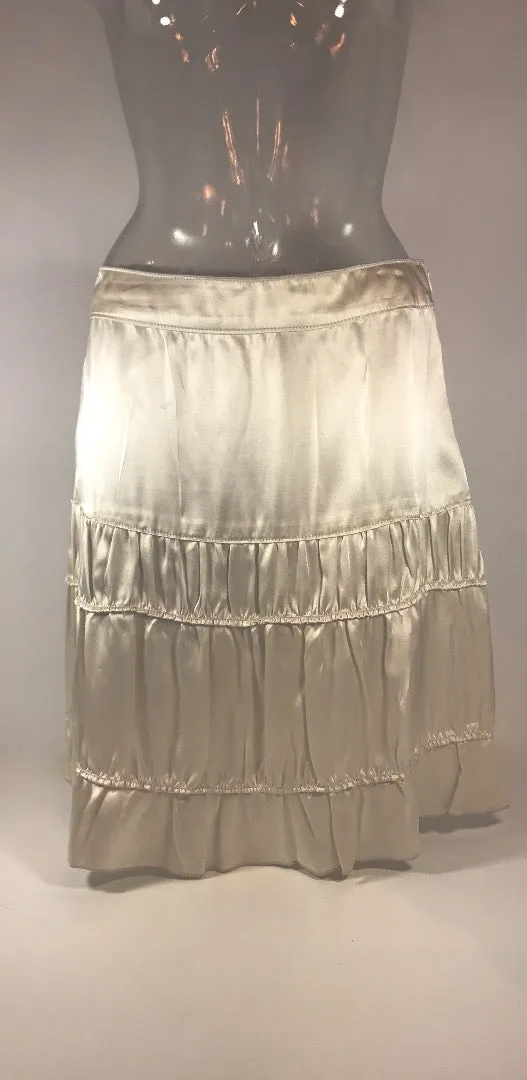 MIU MIU Cream Silk Tiered Short Skirt Size 38