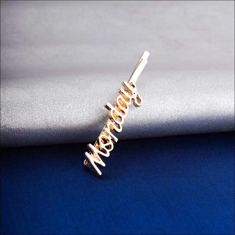 Monday Alloy Golden Hair Pin