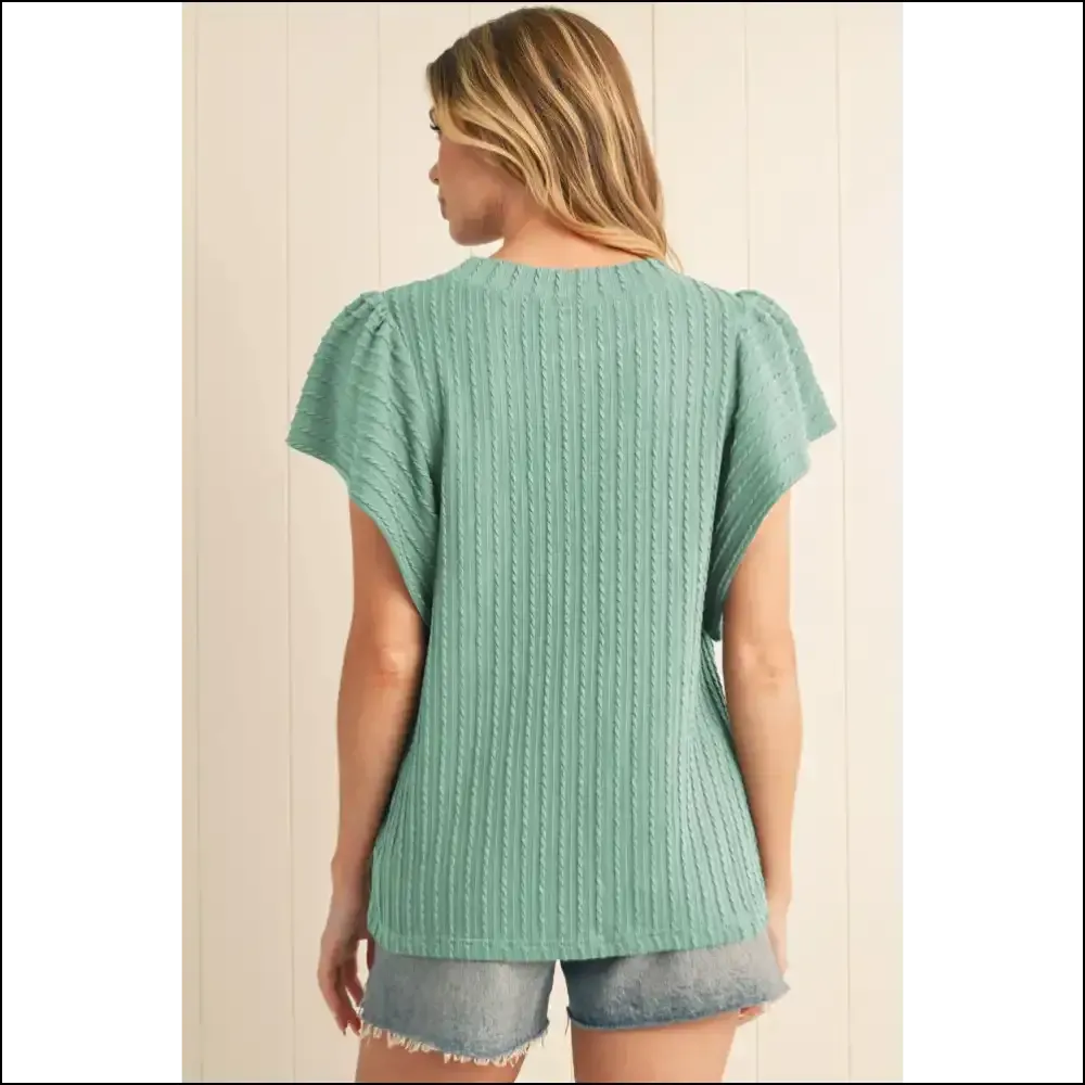 Moonlight Jade Ruffle Top Needful Things Wardrobe Savior