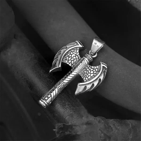My shape Talisman Ax Anqitue Silver Plated Sun Wheel Amulet Vintage Knots Viking Axe Pendants Norse Wax Necklace for Men Male