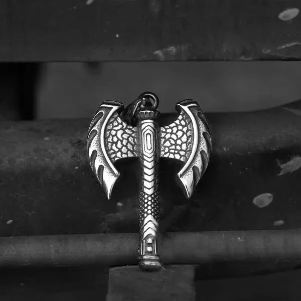 My shape Talisman Ax Anqitue Silver Plated Sun Wheel Amulet Vintage Knots Viking Axe Pendants Norse Wax Necklace for Men Male