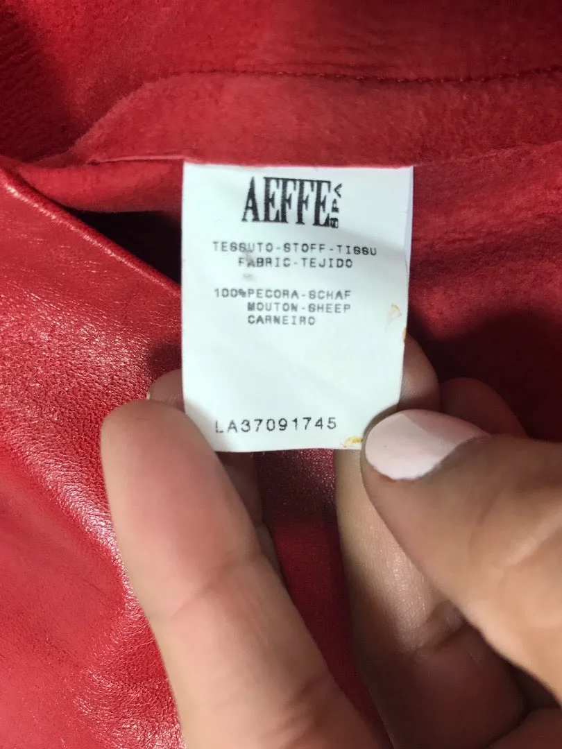 NARCISO RODRIGUEZ Red Leather Snap Jacket w/ Pockets Size 4