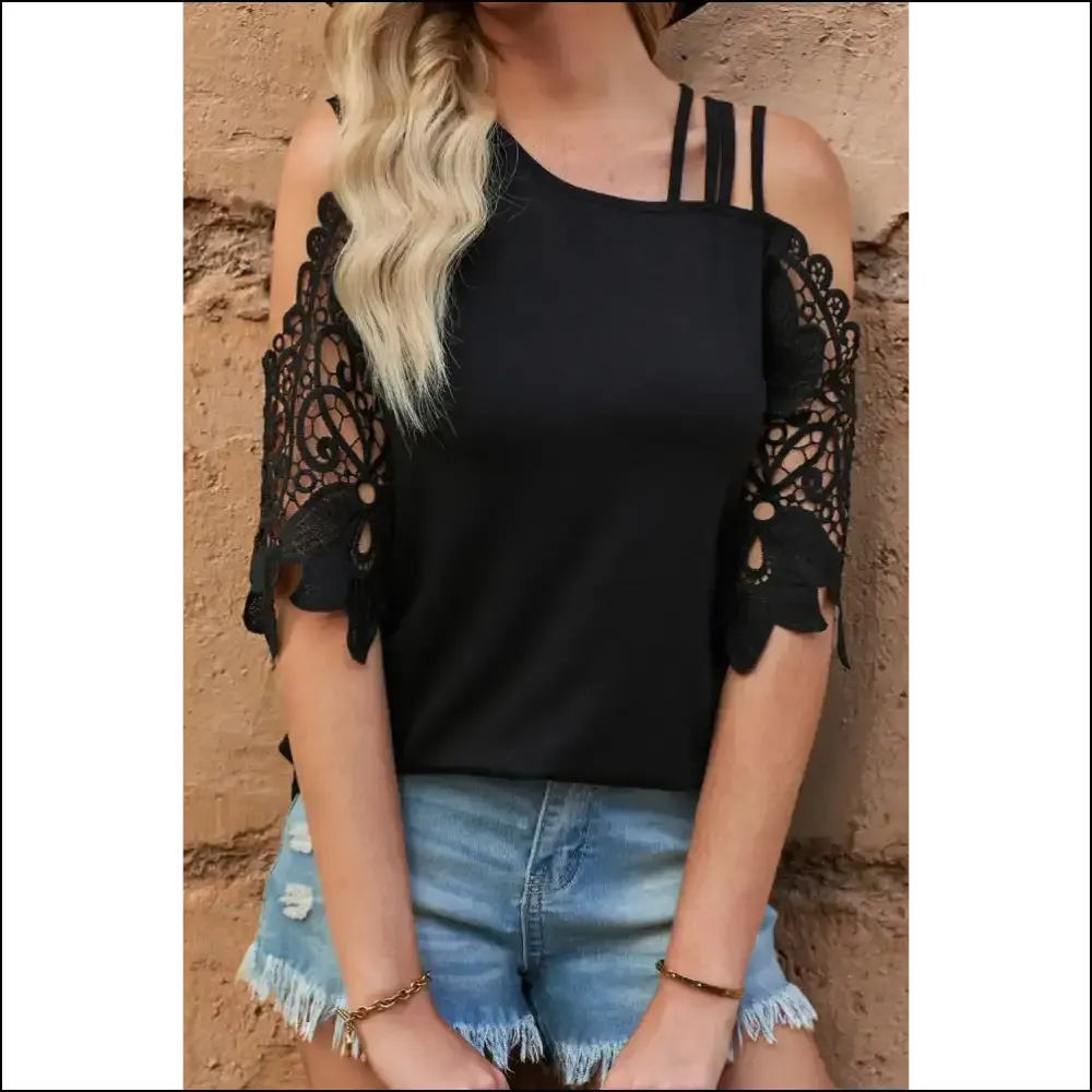 Needful Things: Black Lace Crochet Top - Shoulder Black Lace  Fabulous! 🖤