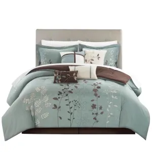 New Bed in a Bag! Chic Home Bliss Garden 8 Piece Embroidered Comforter Set, Queen, Sage! Retails $200 