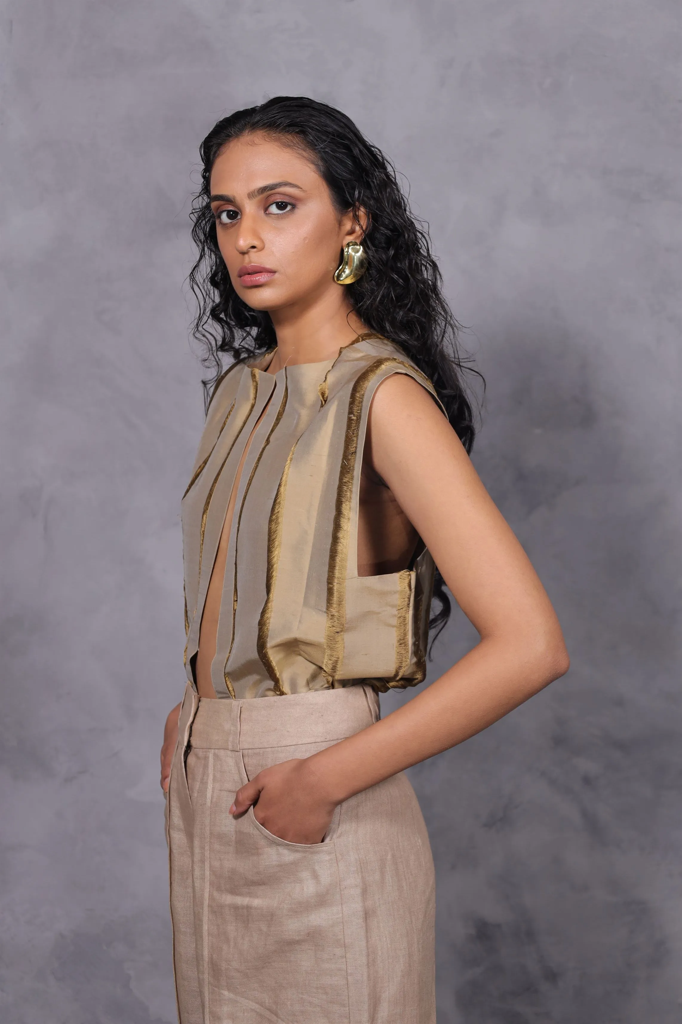 New Season Summer to Fall 2024-Limited Edition-Jacket Coat Vintage Silk Champagne-CH2/06-Senso-Fashion Edit Hemji