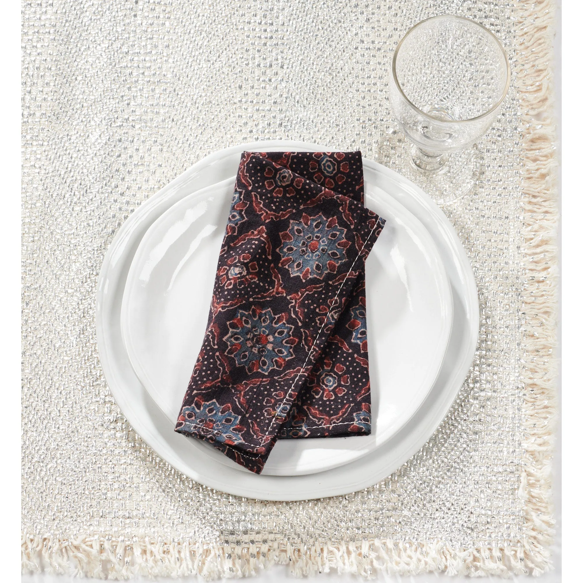 Northern India Block Print Napkin Set - 3