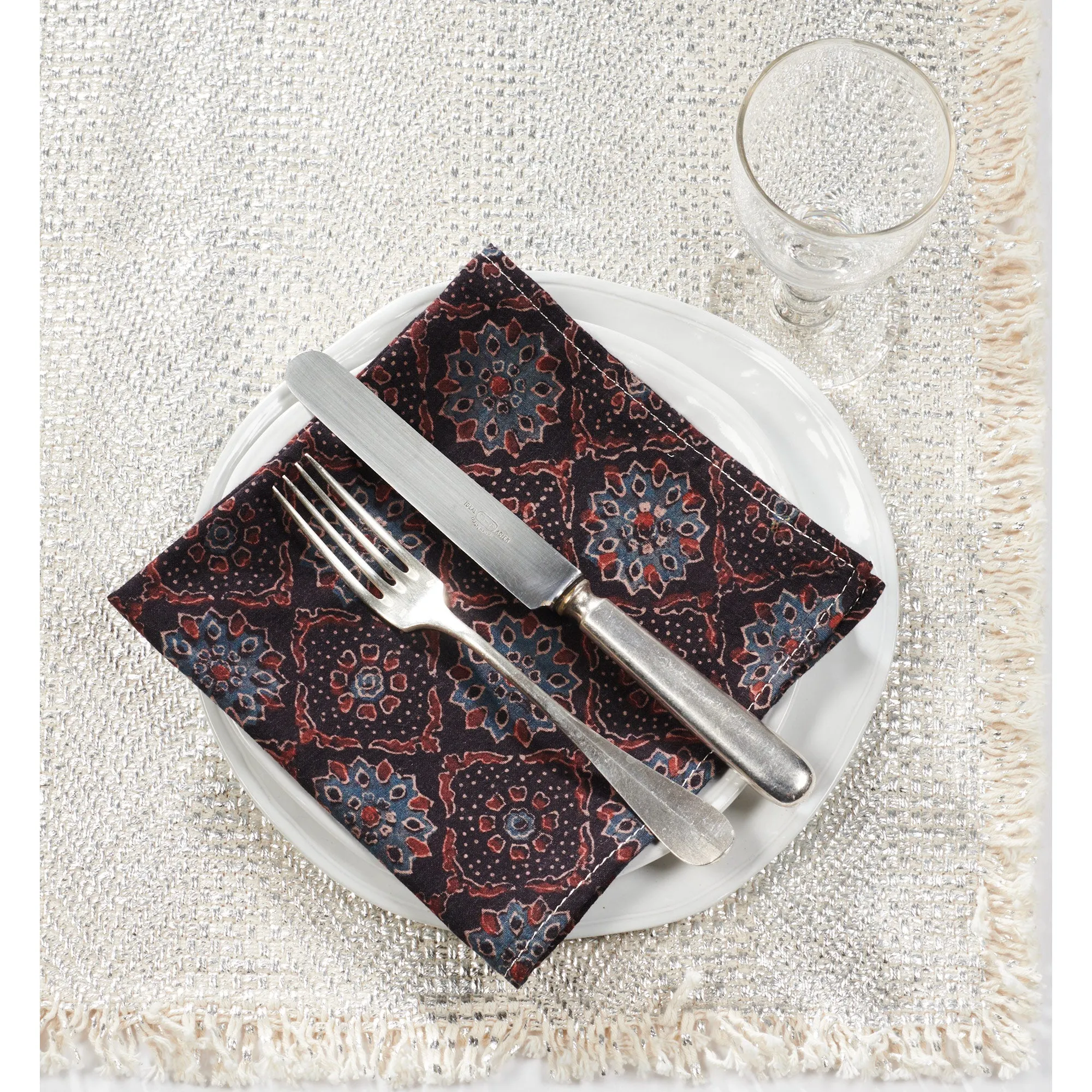 Northern India Block Print Napkin Set - 3