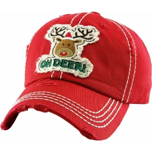 Oh deer washed vintage ballcap