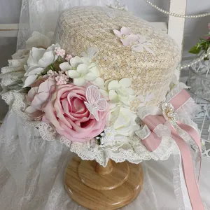 Original Elegant and Gorgeous Lolita Flowers Straw Hat