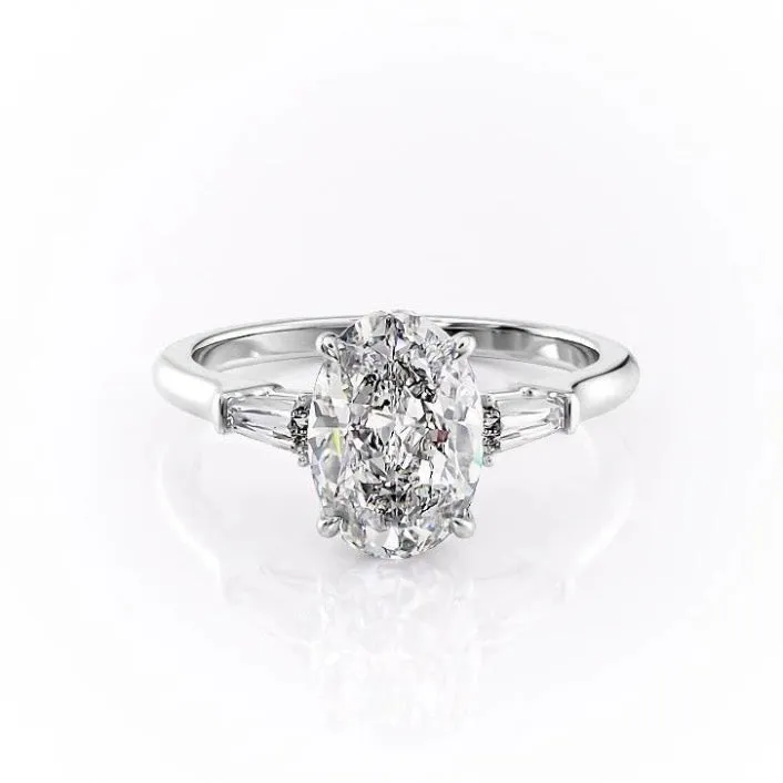 Oval Cut Moissanite, Traditional Classic Design