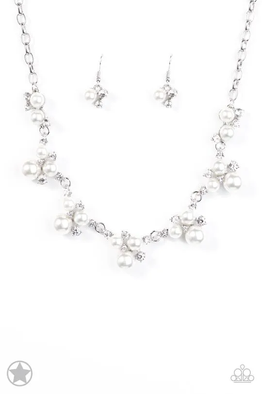 Paparazzi - Toast To Perfection - White Pearls & Rhinestones Necklace