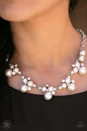 Paparazzi - Toast To Perfection - White Pearls & Rhinestones Necklace