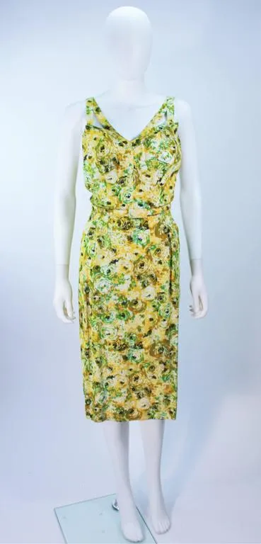 PEGGY HUNT 1960s Structured Bust Dress and Coat Ensemble Size 2